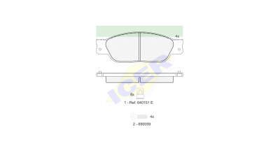 Set placute frana Icer 181561, parte montare : Punte Fata
