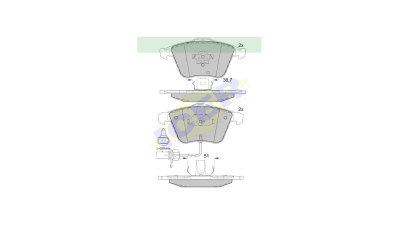 Set placute frana Icer 181654, parte montare : Punte Fata