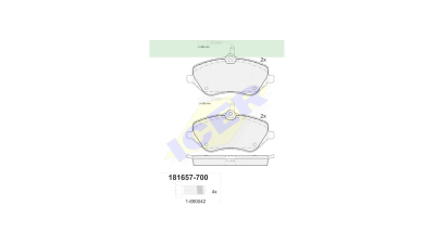 Set placute frana Icer 181657700, parte montare : Punte Fata