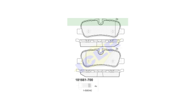 Set placute frana Icer 181661700, parte montare : Punte Spate