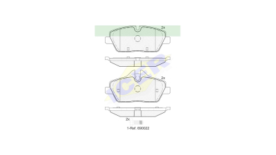Placute frana ICER IE181662-202, Fata