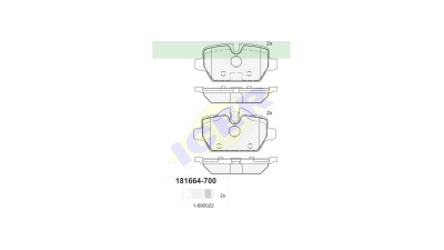 Set placute frana Icer 181664700, parte montare : Punte Spate