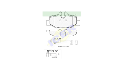 Set placute frana Icer 181676701, parte montare : Punte Spate