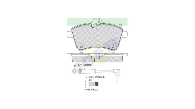 Set placute frana Icer 181677700, parte montare : Punte Fata