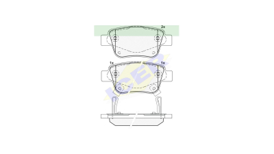 Set placute frana punte spate Toyota Avensis (T25), 04.2003-11.2008, Corolla Verso 2004-2009;  Previa III, 2005-; marca Icer Spania