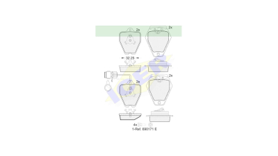 Set placute frana Icer 181691, parte montare : Punte Fata