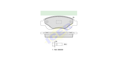 Set placute frana Icer 181702701, parte montare : Punte Fata