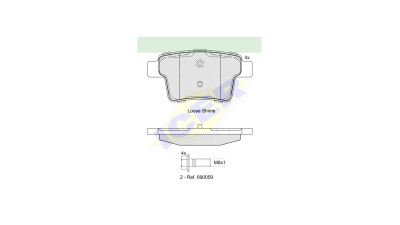 Set placute frana Icer 181722701, parte montare : Punte Spate