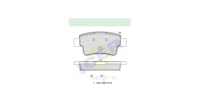 Set placute frana Icer 181740701, parte montare : Punte Spate