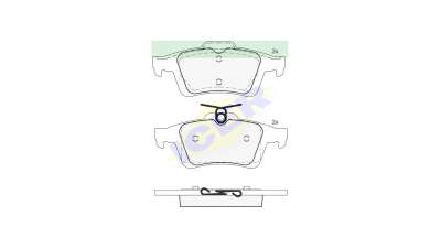 Placute frana spate Icer  181744 Citroen  C5 2008-; Ford C-Max/Grand C-max 2007-2019, Focus II 2004-2011; Focus 3 2011-; Kuga, Tourneo/Transit Connect,  Jaguar, Mazda, Opel Vectra C, Renault  Laguna, Espace, Saab; Volvo 