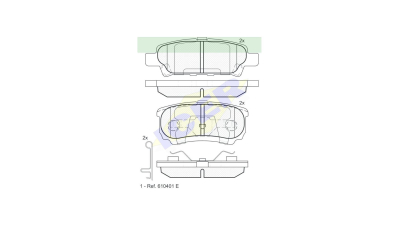 Set placute frana Icer 181746, parte montare : Punte Spate