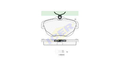 Set placute frana Icer 181768, parte montare : Punte Spate