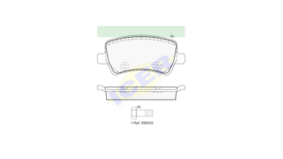 Set placute frana Icer 181776, parte montare : Punte Spate