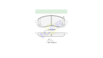 Set placute frana Icer 181800, parte montare : Punte Fata