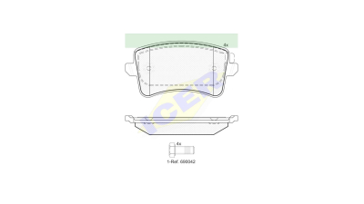 Set placute frana Icer 181835, parte montare : Punte Spate