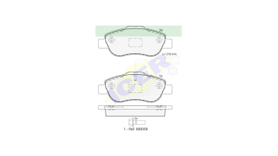 Set placute frana Icer 181843, parte montare : Punte Fata