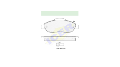 Set placute frana Icer 181851, parte montare : Punte Fata