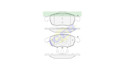 Set placute frana Icer 181852 punte fata Citroen Berlingo 2008-2018; C4 Grand Picasoo, C4 Picasso , C4 2009-; DS4; DS5; Peugeot 5008; Partner 2008-2018;