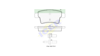 Set placute frana Icer 181853, parte montare : Punte Spate