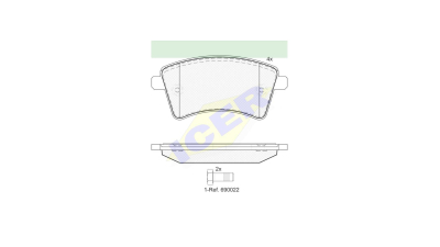 Set placute frana Icer 181854, parte montare : Punte Fata
