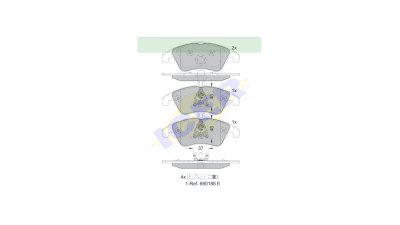 Set placute frana Icer 181865, parte montare : Punte Fata