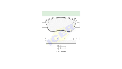 Set placute frana Icer 181883, parte montare : Punte Fata