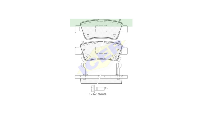 Set placute frana Icer 181888, parte montare : Punte Spate