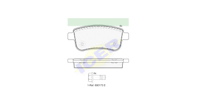 Set placute frana Icer 181904, parte montare : Punte Spate