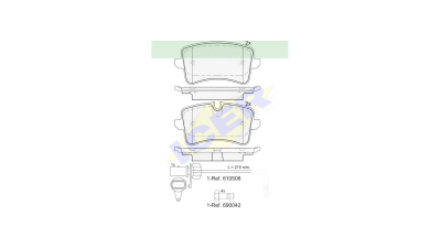 Set placute frana Icer 181986203, parte montare : Punte Spate