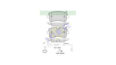 Set placute frana Icer 181986, parte montare : Punte Spate