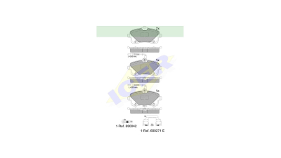 Set placute frana Icer 182024, parte montare : Punte Fata