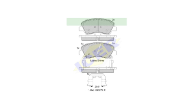 Set placute frana Icer 182035, parte montare : Punte Fata