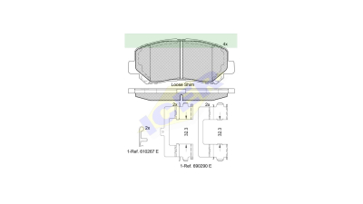 Placute frana ICER IE182055, Fata
