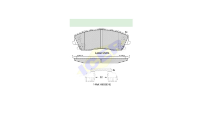 Set placute frana Icer 182067, parte montare : Punte Fata