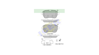 Placute frana ICER IE182076, Spate