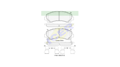 Placute frana ICER IE182082, Fata