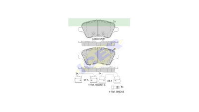 Placute frana ICER IE182108, Fata