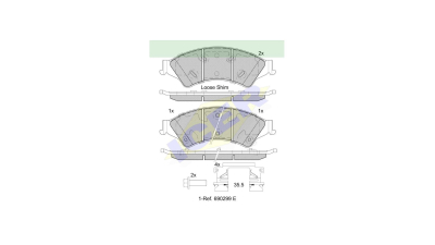 Placute frana ICER IE182109, Fata