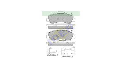 Set placute frana Icer 182131067, parte montare : Punte Fata