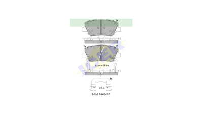 Set placute frana Icer 182147, parte montare : Punte Fata