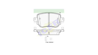 Set placute frana Icer 182152, parte montare : Punte Spate
