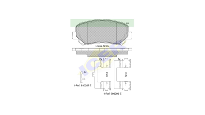 Set placute frana Icer 182196, parte montare : Punte Fata