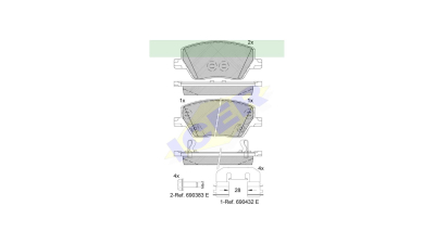 Placute frana ICER IE182275, Fata