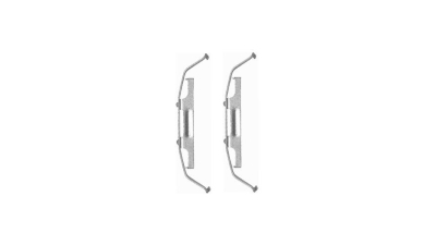 Set accesorii placute frana Delphi LX0465, parte montare : Punte Fata