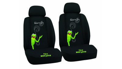 Huse scaune auto Muppets, set 2 bucati pentru scaunele fata, culoare negru
