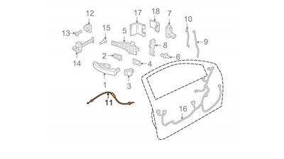Cablu Deschidere Usa Fata Opel Astra H modele cu 4/5 usi; 13185564