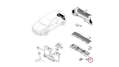 Capitonaj Superior Panou Spate Opel 13265481