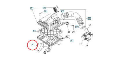 Carcasa Inferior Filtru Aer Opel 13324651