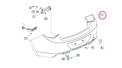 Bara Spate Fara Senzori Parcare -O.E. Opel 20877796