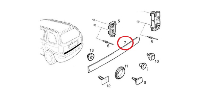 Bandou Inferior Hayon Negru Opel 24425938
